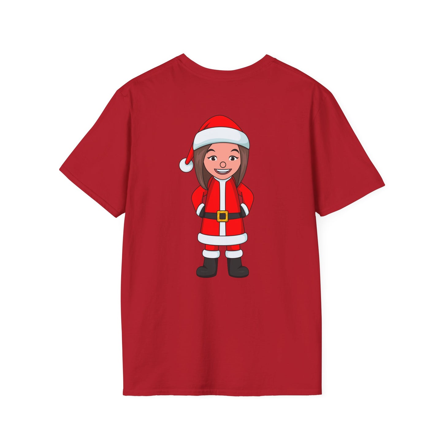 Female Santa ("Sandra Claus") Unisex Softstyle T-Shirt