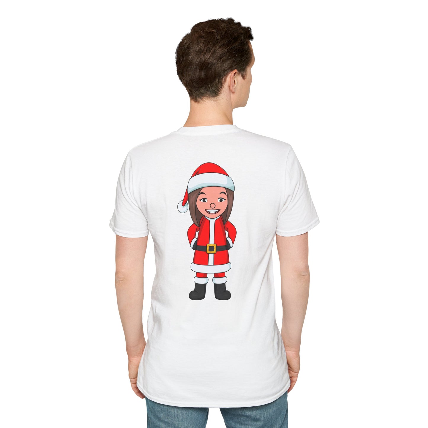 Female Santa ("Sandra Claus") Unisex Softstyle T-Shirt