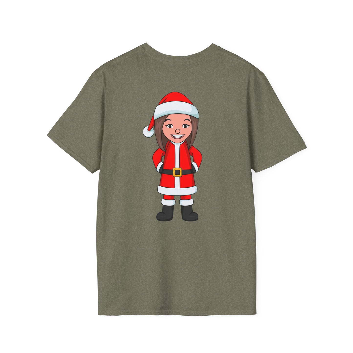 Female Santa ("Sandra Claus") Unisex Softstyle T-Shirt