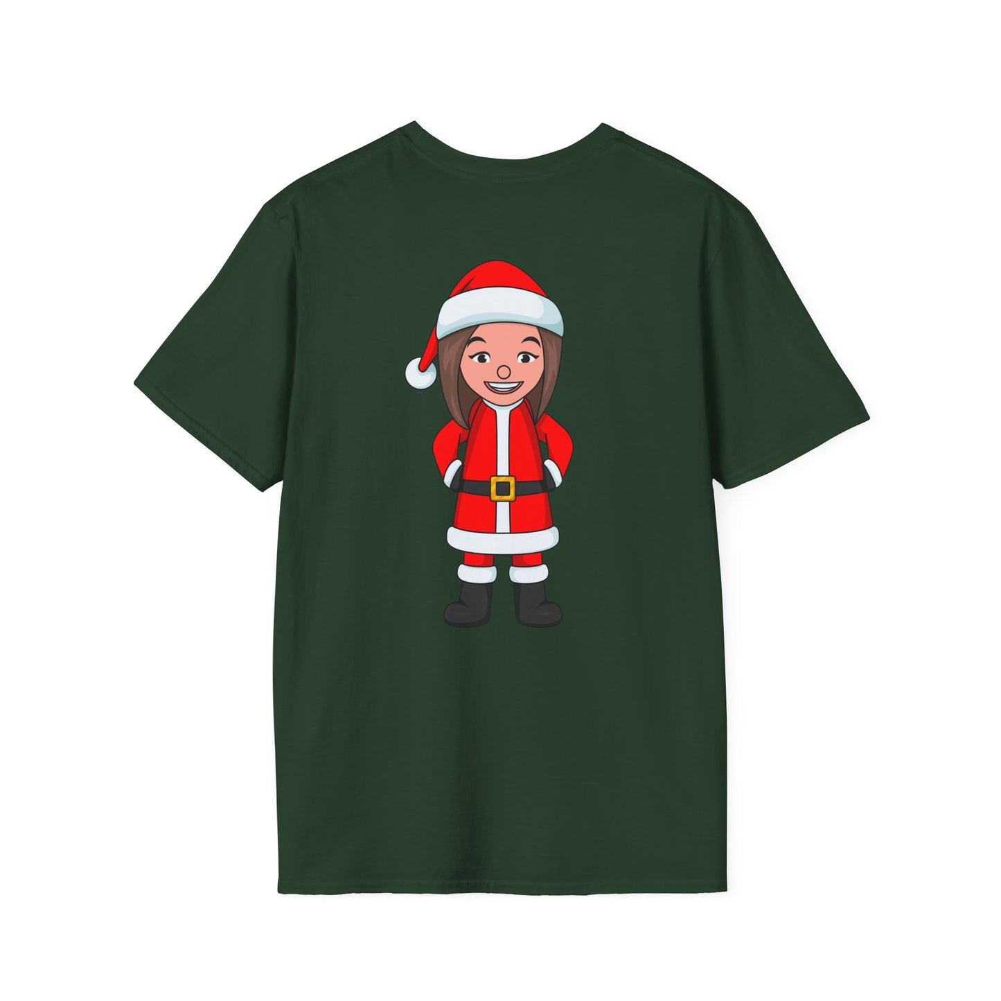 Female Santa ("Sandra Claus") Unisex Softstyle T-Shirt