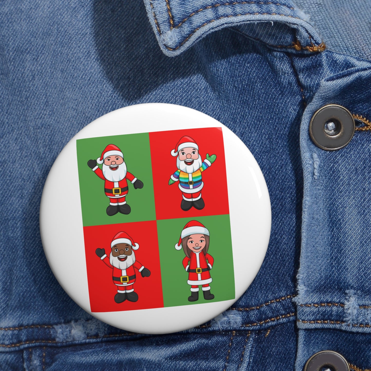 OG Grid Santa Pin Button