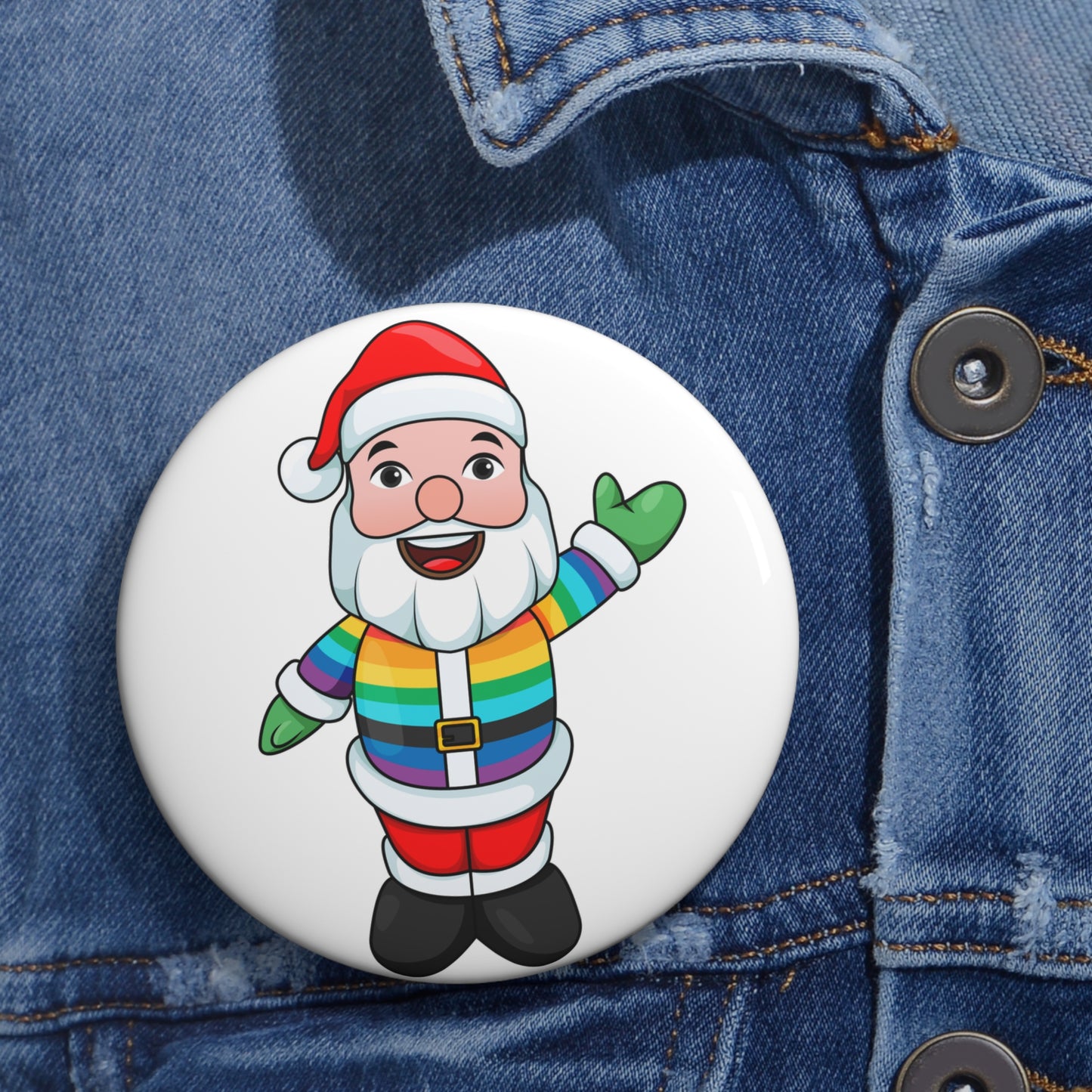Pride Santa Pin Button