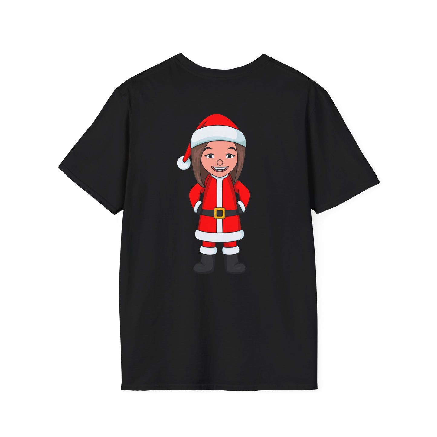 Female Santa ("Sandra Claus") Unisex Softstyle T-Shirt