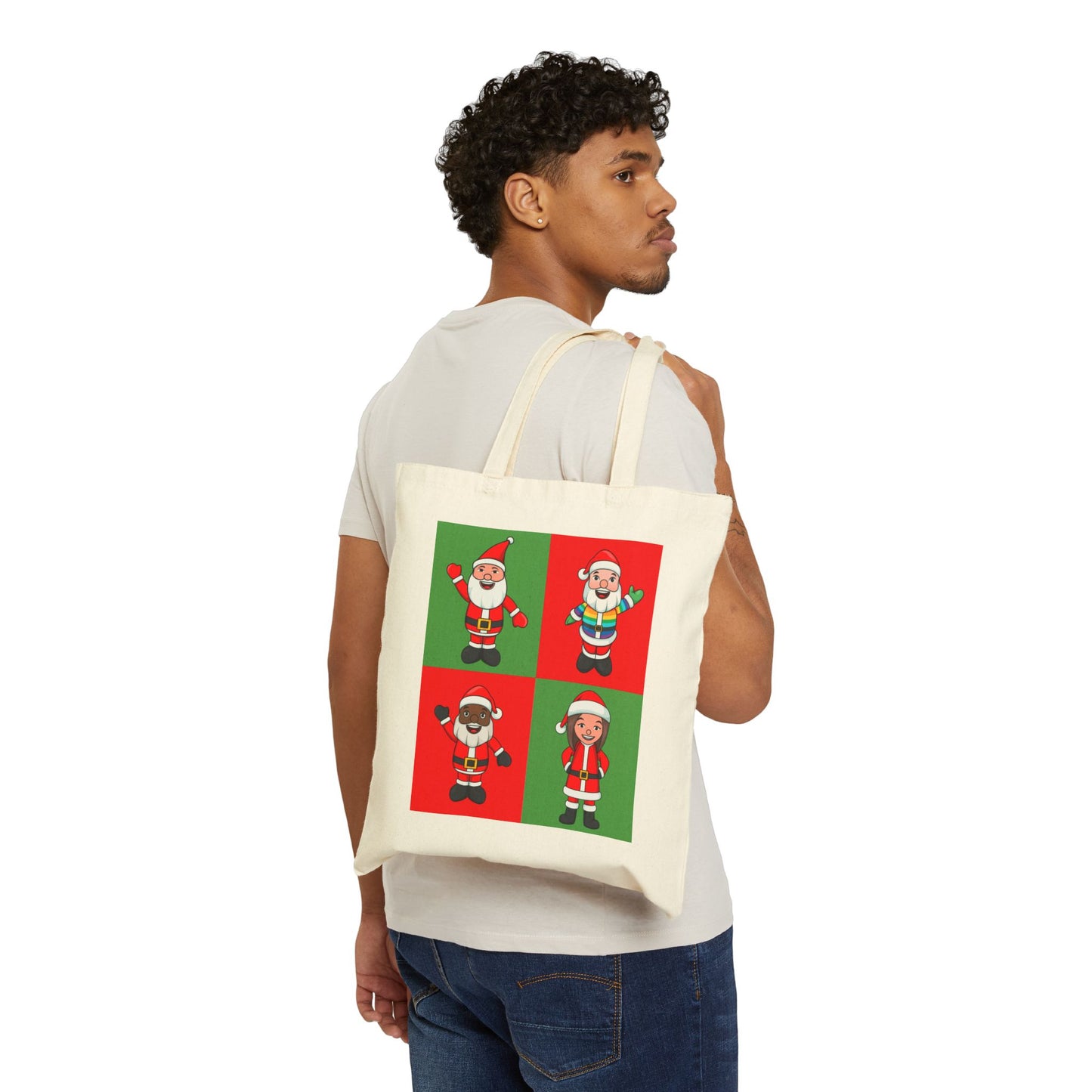 Grid OG Santa Natural Tote Bag