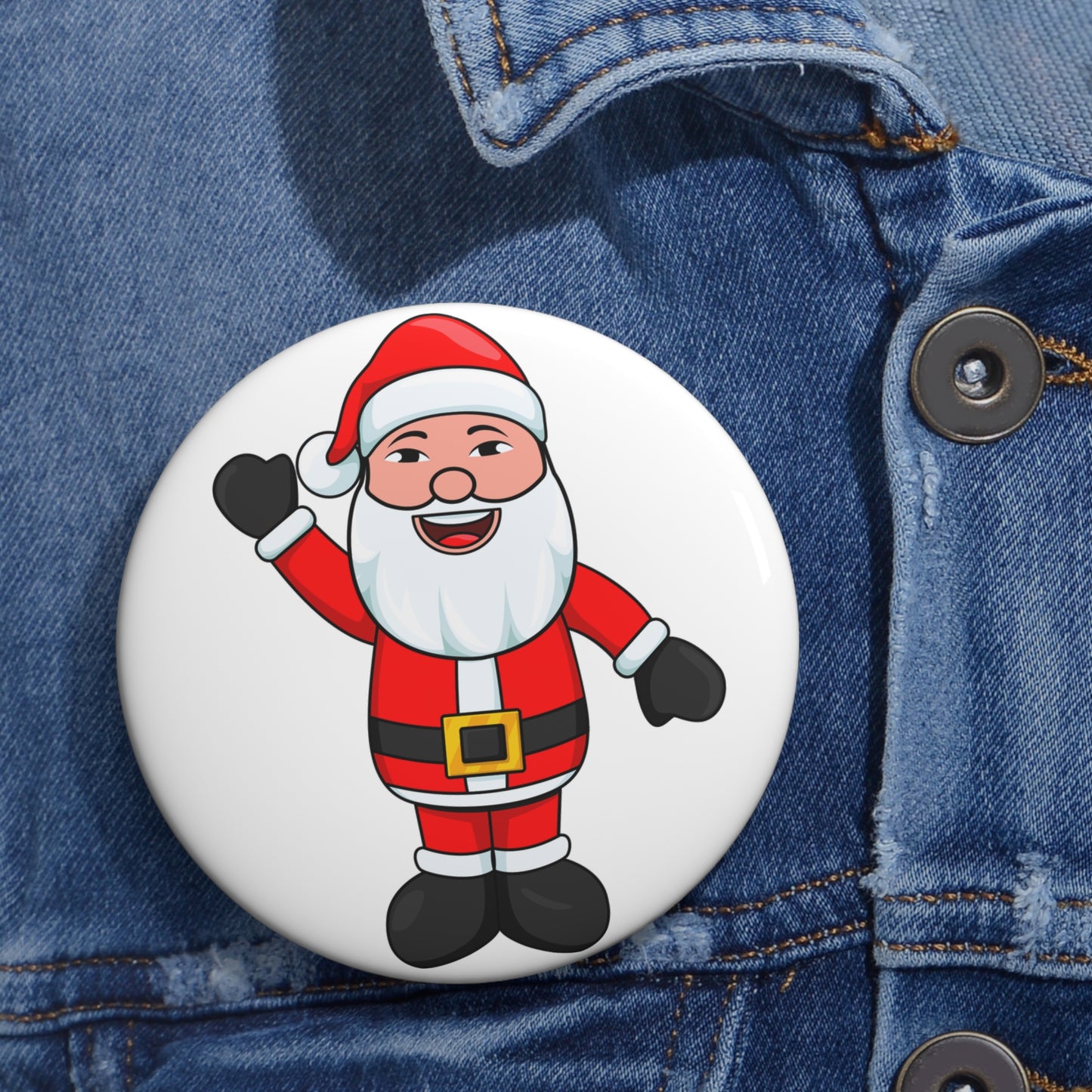 Asian Santa Pin Button