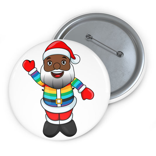Black Pride Santa Pin Button