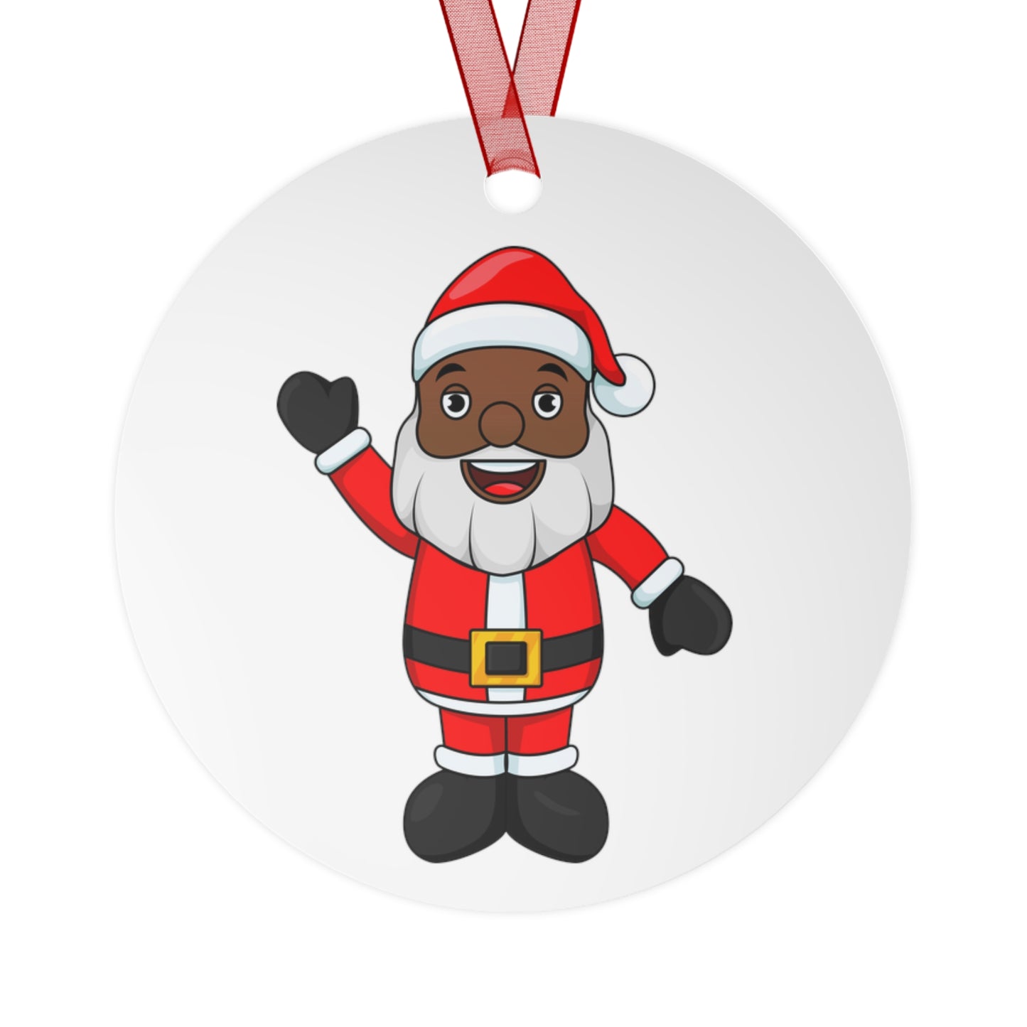 Black Santa Metal Ornament
