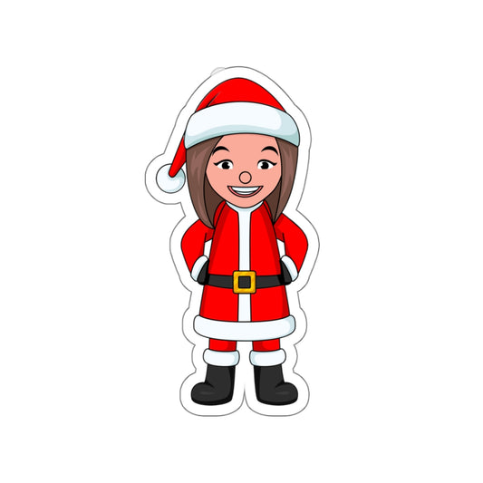 Female Santa ("Sandra Claus") Die-Cut Sticker