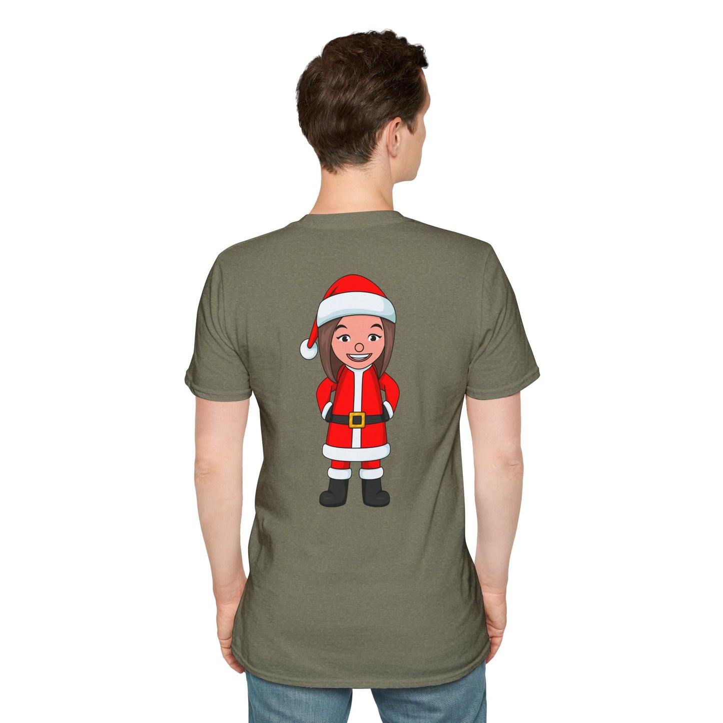 Female Santa ("Sandra Claus") Unisex Softstyle T-Shirt