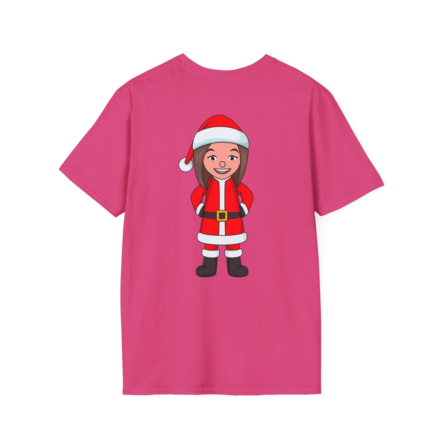 Female Santa ("Sandra Claus") Unisex Softstyle T-Shirt