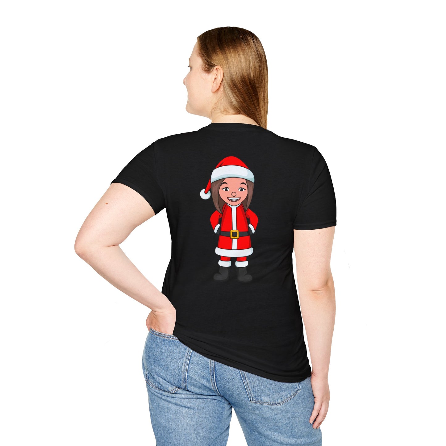 Female Santa ("Sandra Claus") Unisex Softstyle T-Shirt