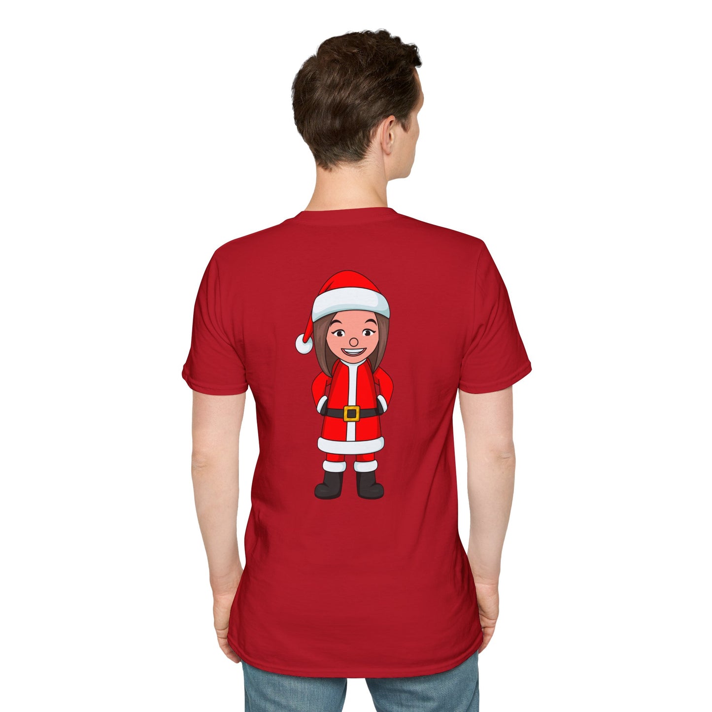 Female Santa ("Sandra Claus") Unisex Softstyle T-Shirt
