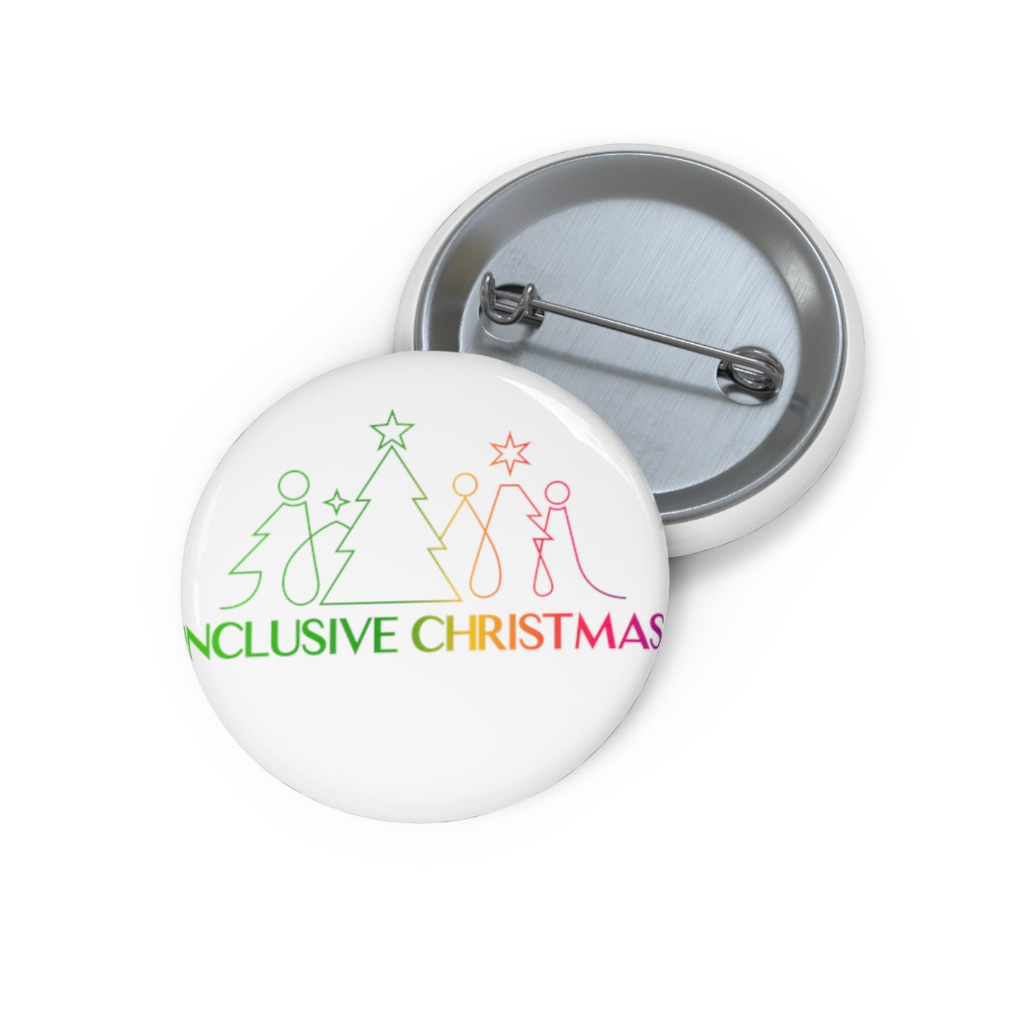 Inclusive Christmas Logo Pin Button