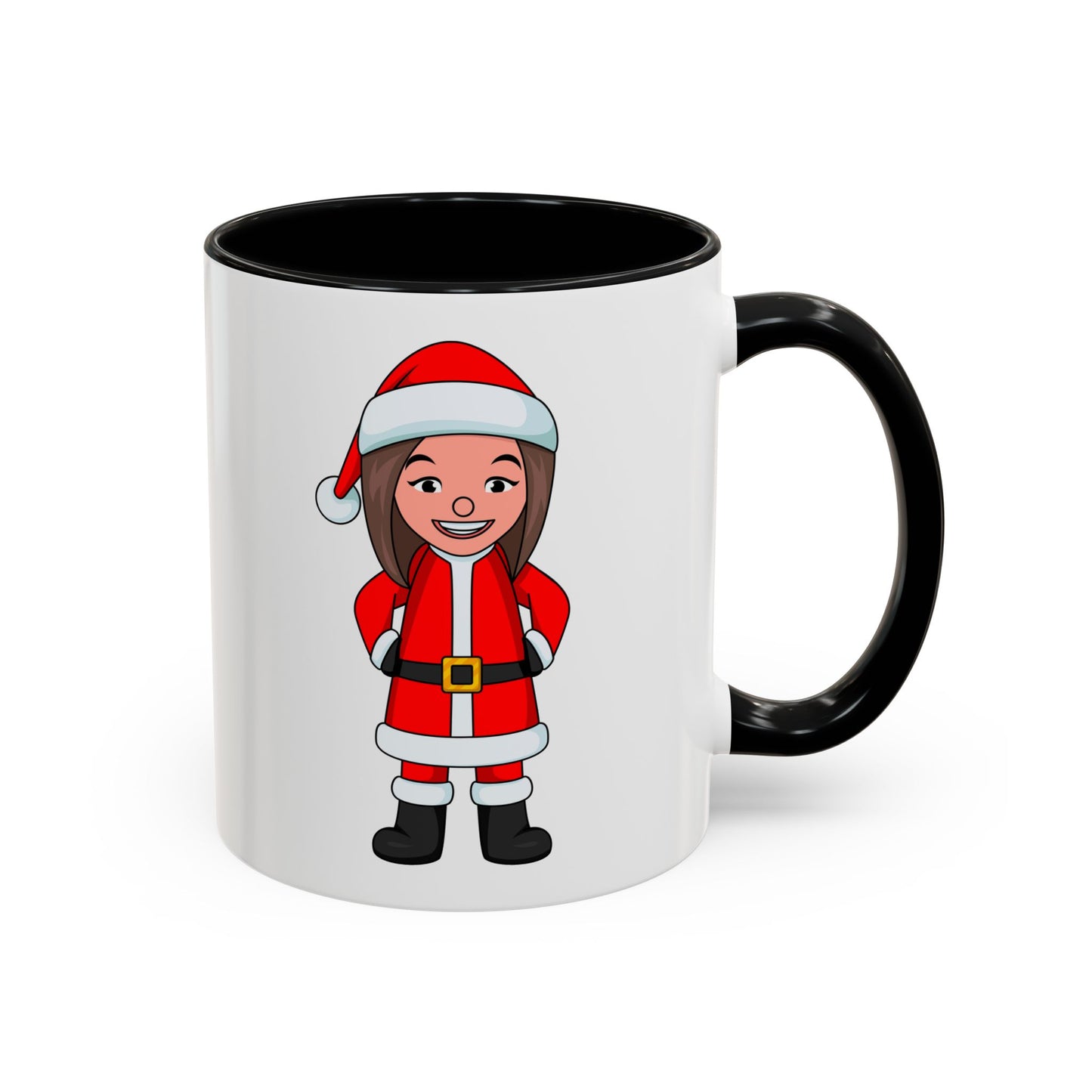 Female Santa ("Sandra Claus") Accent Coffee Mug with Logo