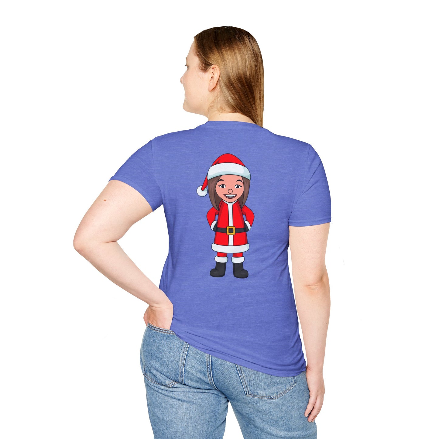 Female Santa ("Sandra Claus") Unisex Softstyle T-Shirt