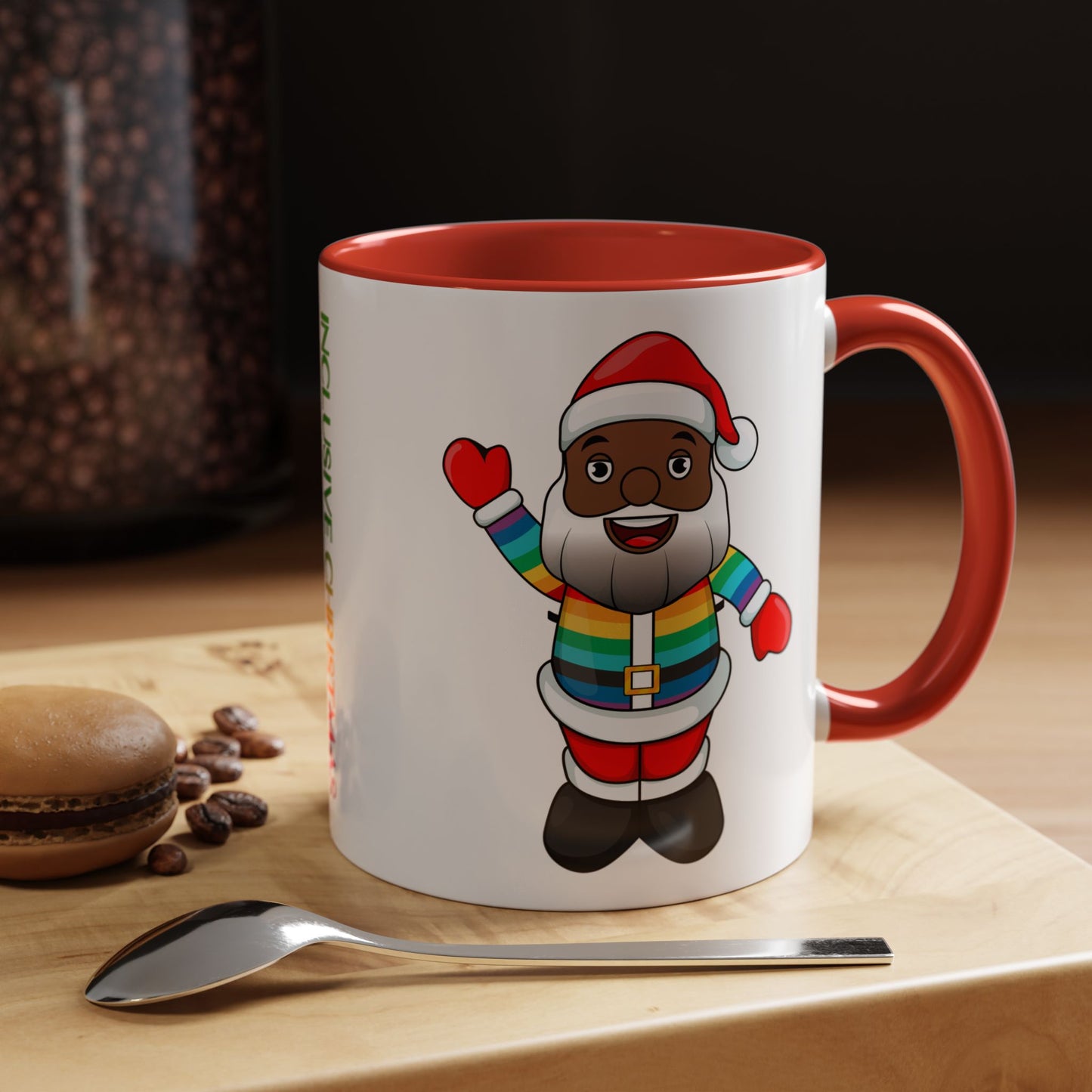 Black Pride Santa Accent Mug with Logo