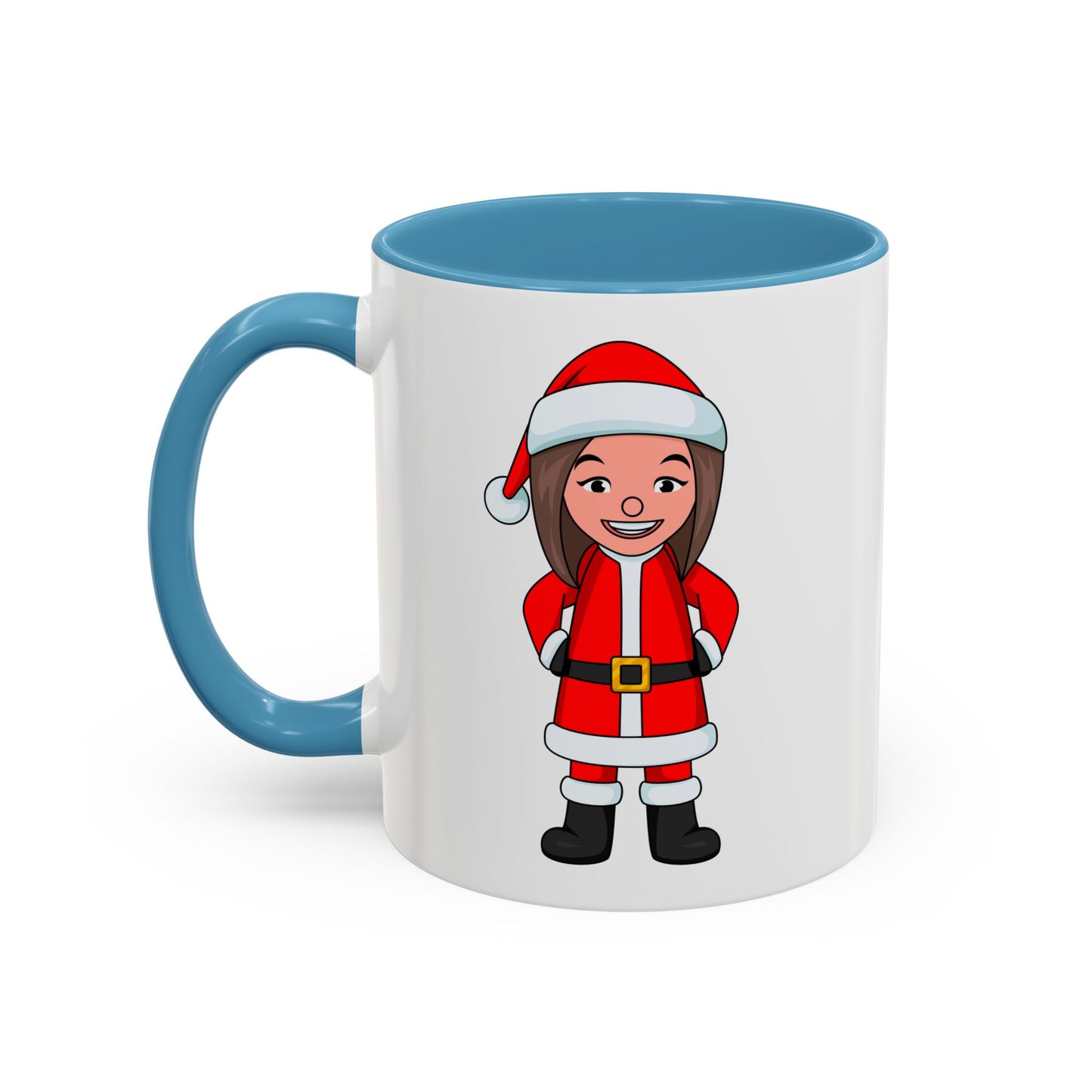 Female Santa ("Sandra Claus") Accent Coffee Mug with Logo