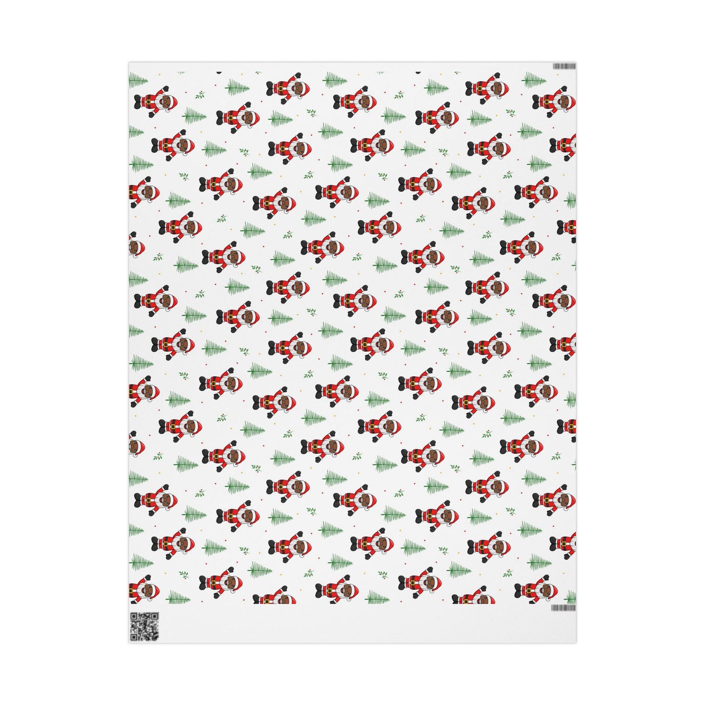 Black Santa Holiday Gift Wrap