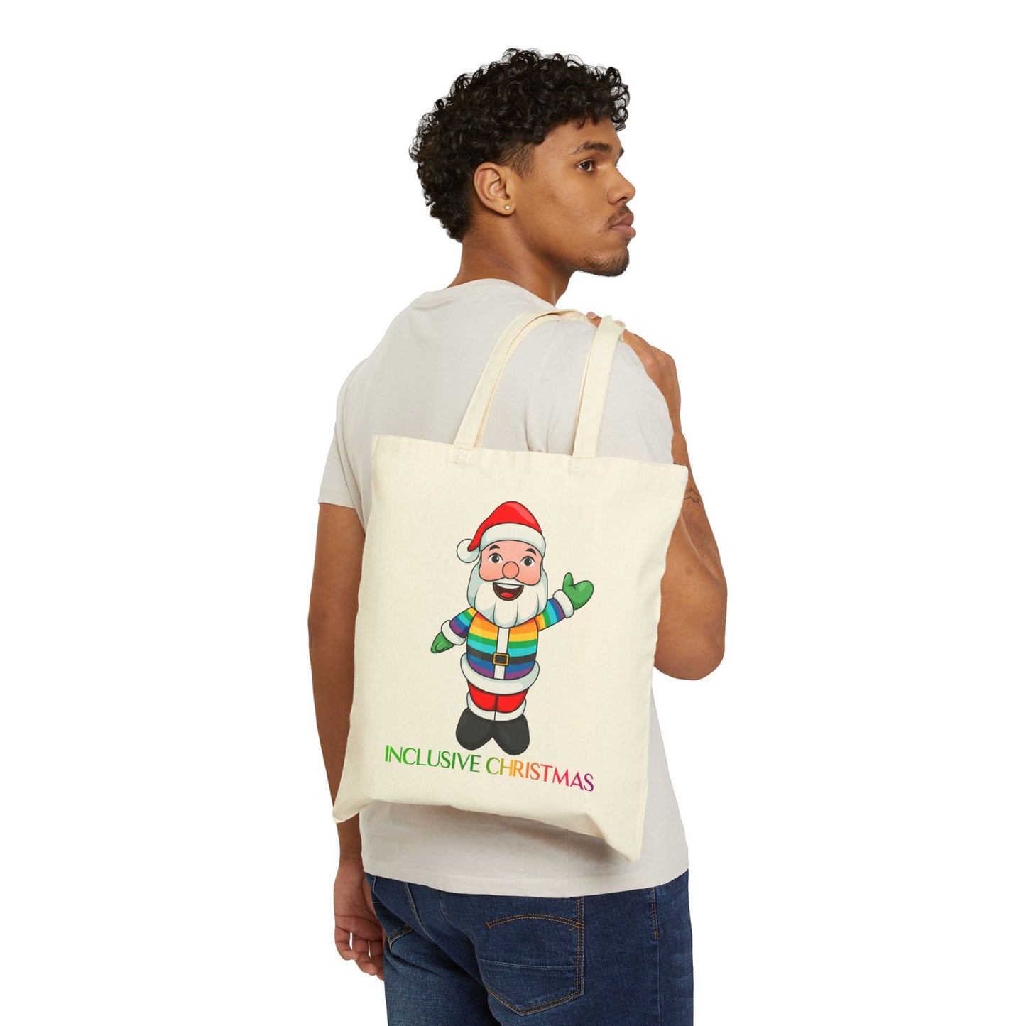 Pride Santa Natural Tote Bag with Logo