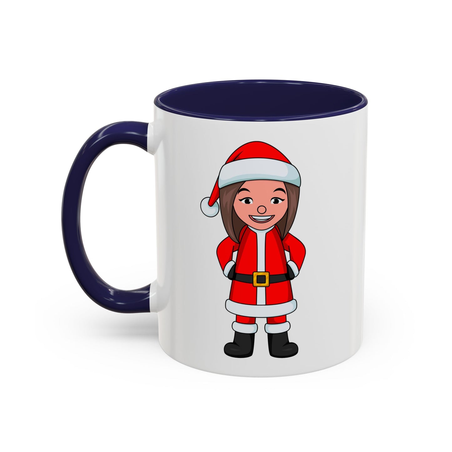 Female Santa ("Sandra Claus") Accent Coffee Mug with Logo