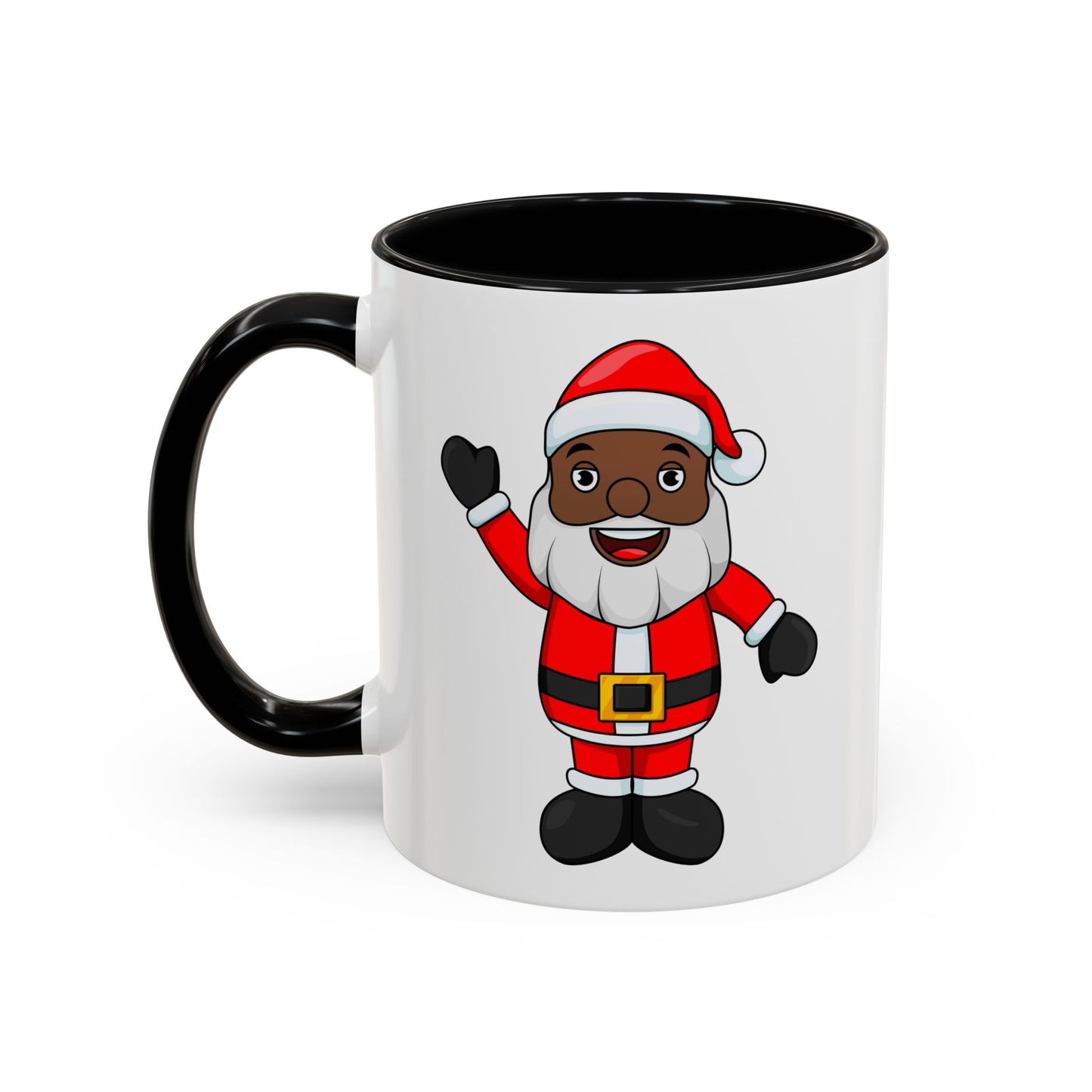 Black Santa Accent Mug with Logo