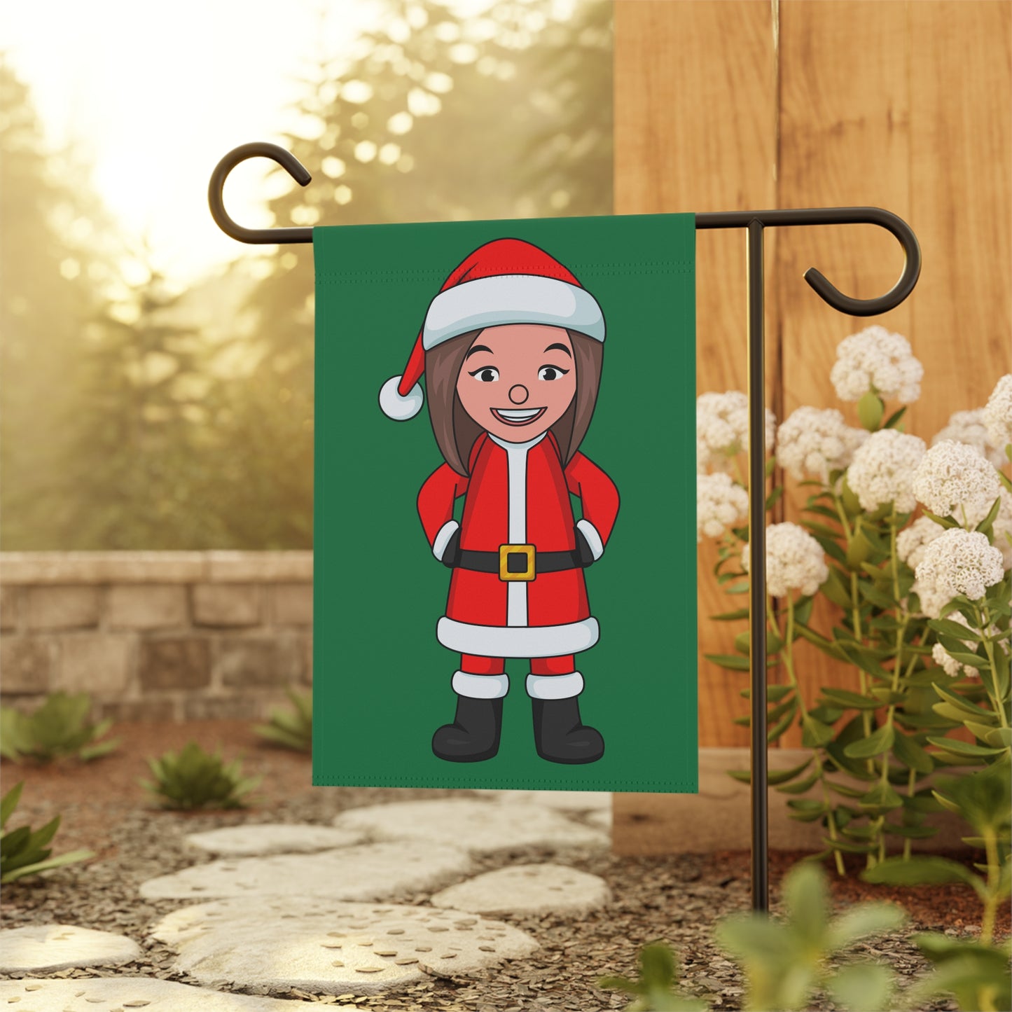 Female Santa ("Sandra Claus") Garden Banner