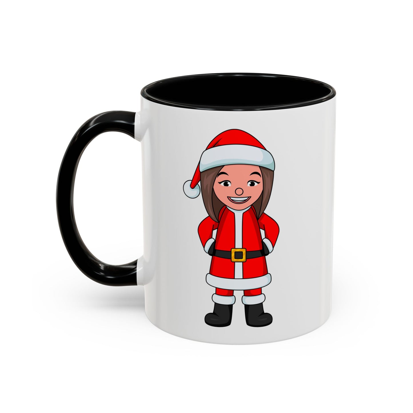 Female Santa ("Sandra Claus") Accent Coffee Mug with Logo