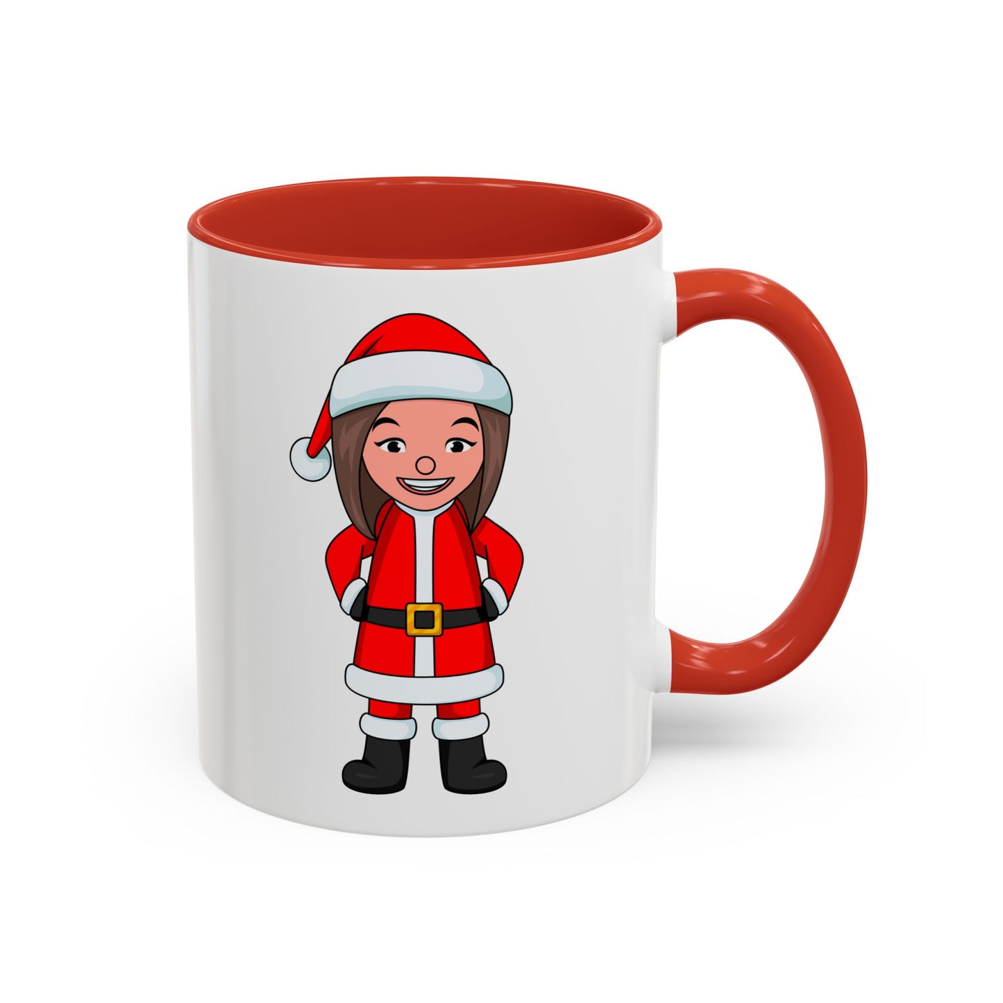 Female Santa ("Sandra Claus") Accent Coffee Mug with Logo