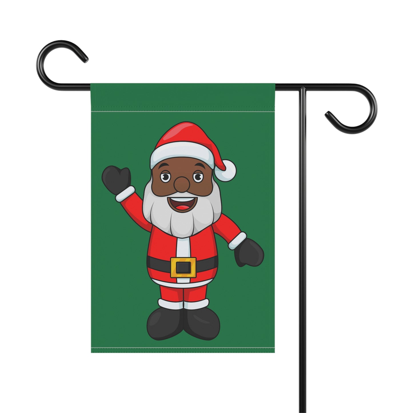 Black Santa Garden Banner