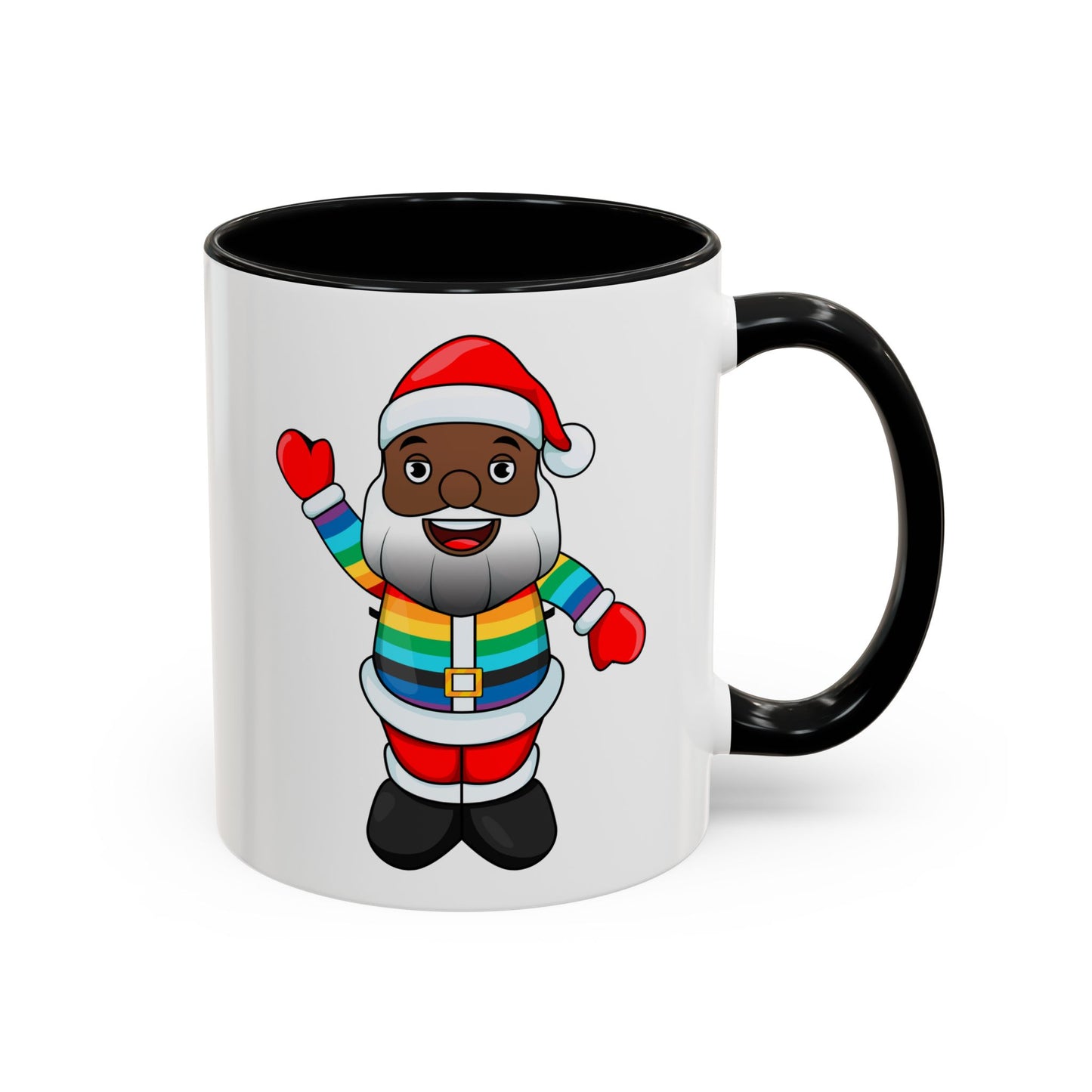 Black Pride Santa Accent Mug with Logo