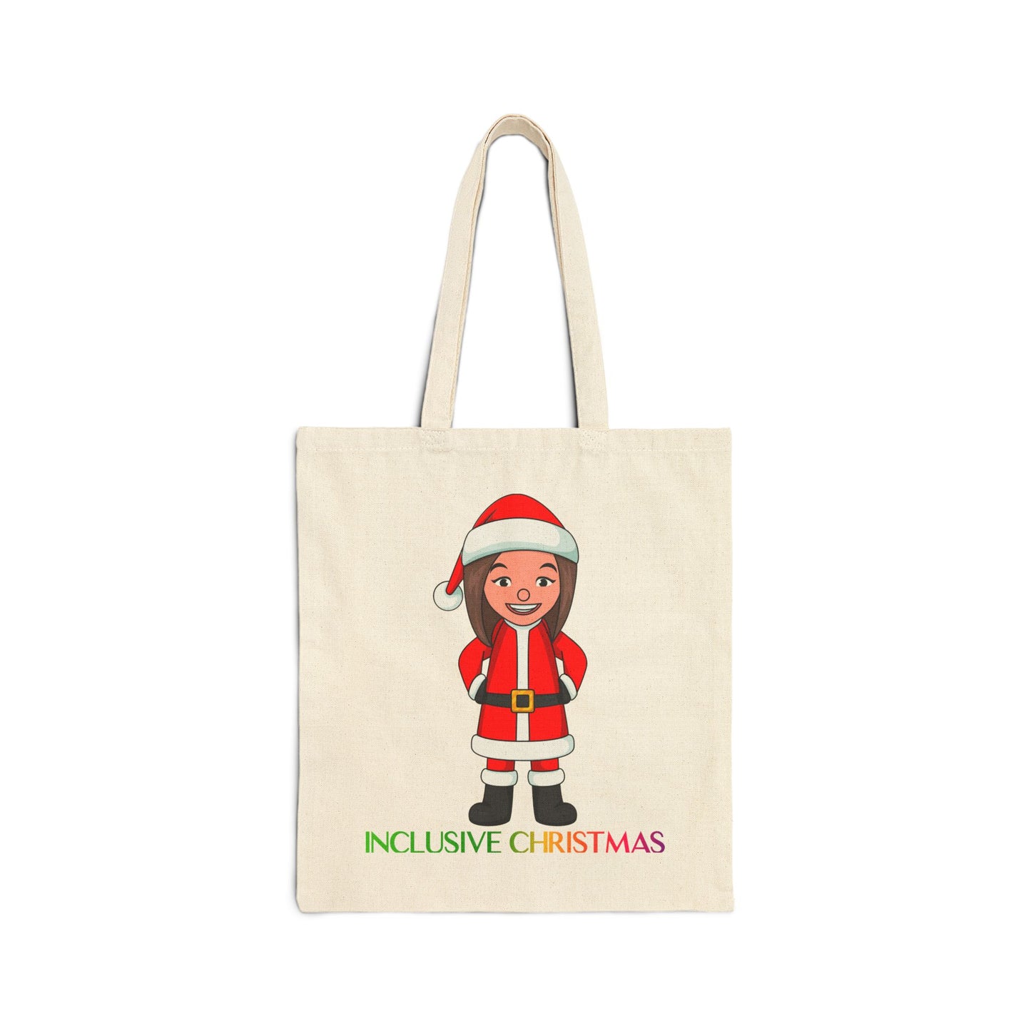 Female Santa ("Sandra Claus") Natural Tote Bag with Logo