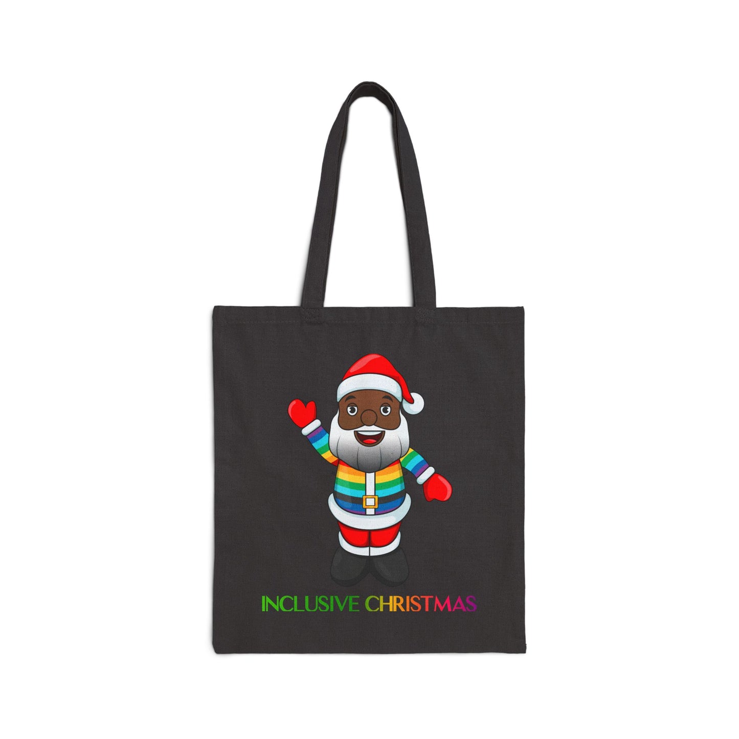 Black Pride Santa Natural Tote Bag with Logo