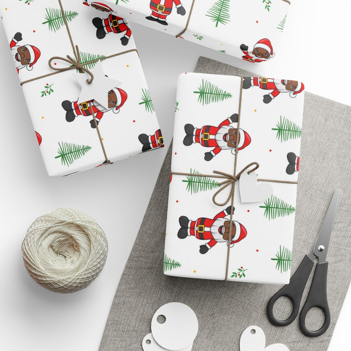 Black Santa Holiday Gift Wrap