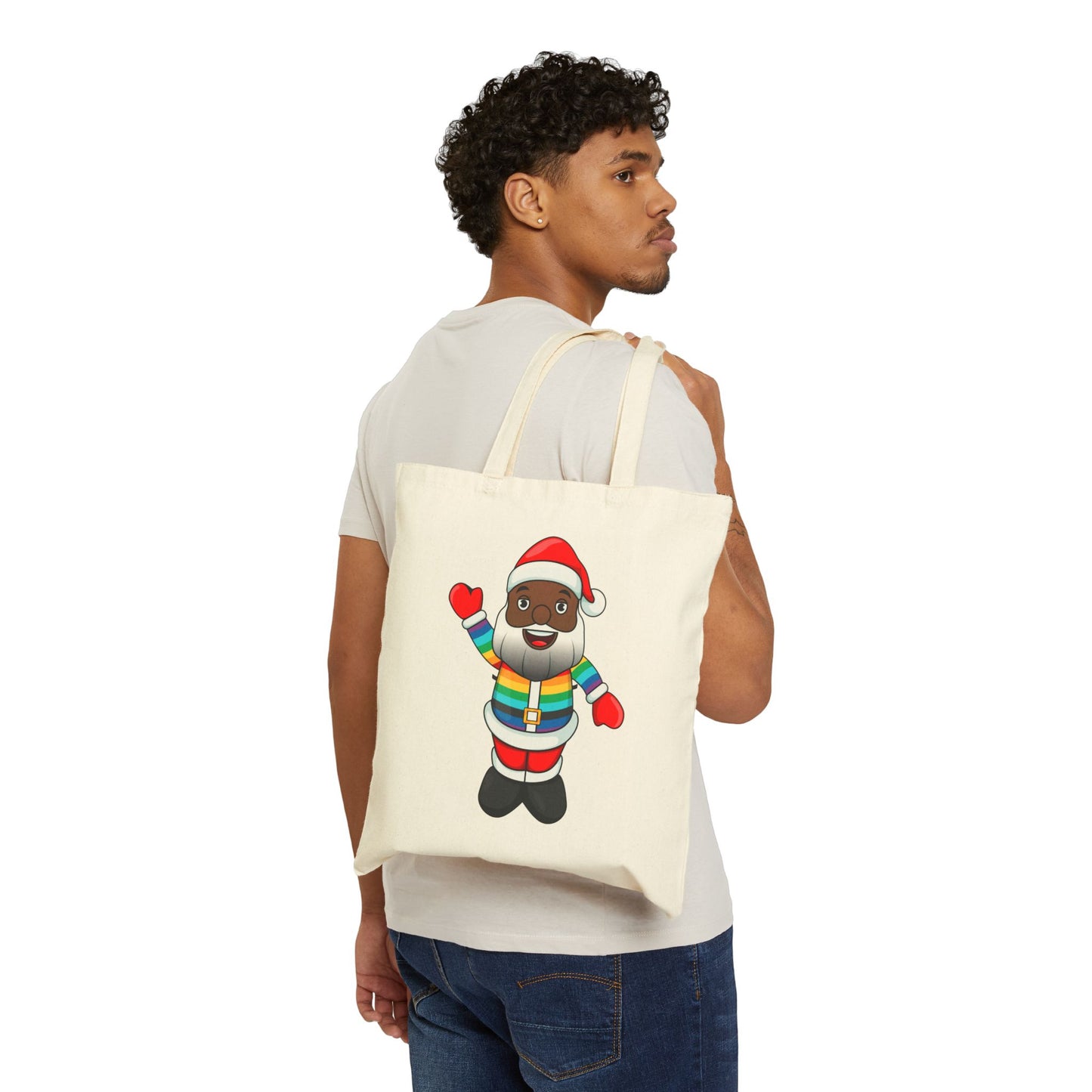 Black Pride Santa Natural Tote Bag