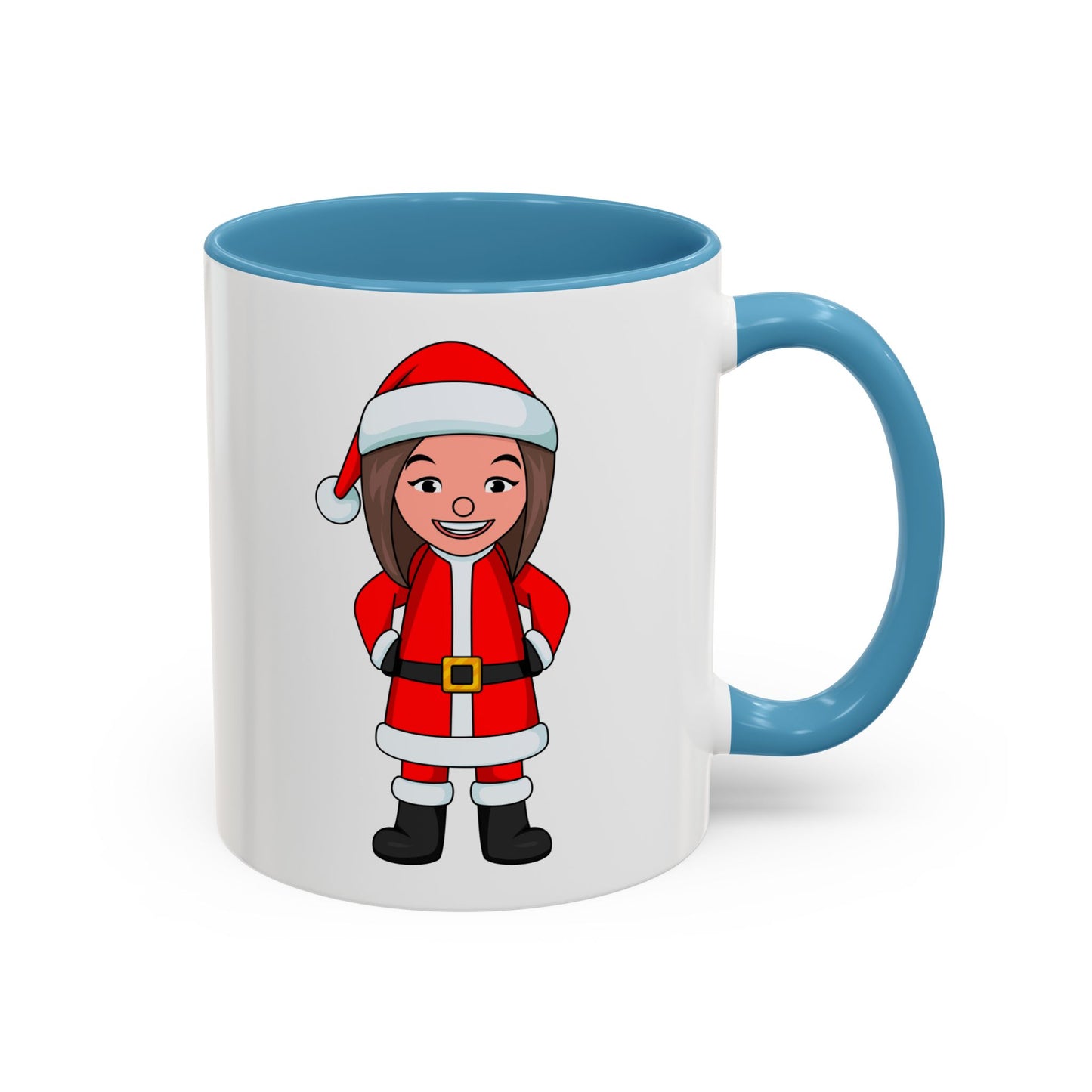 Female Santa ("Sandra Claus") Accent Coffee Mug with Logo