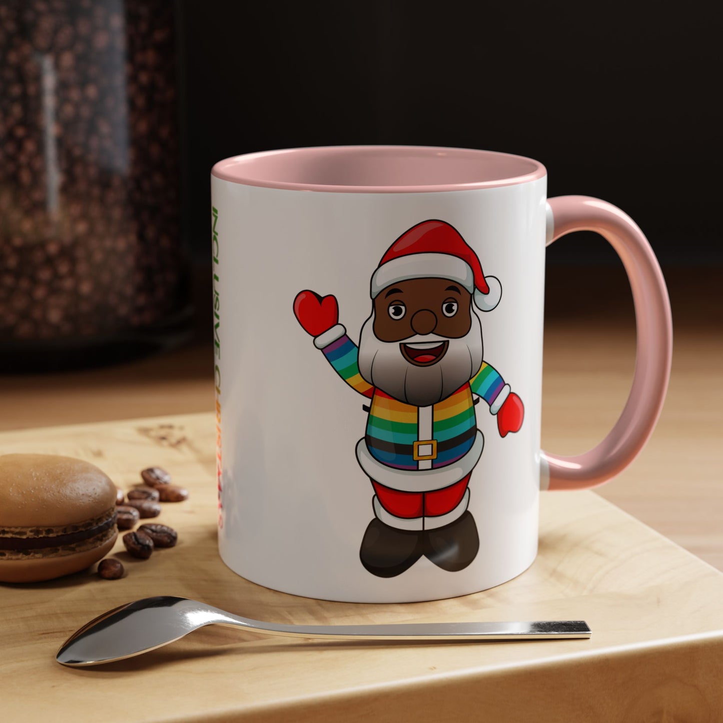 Black Pride Santa Accent Mug with Logo