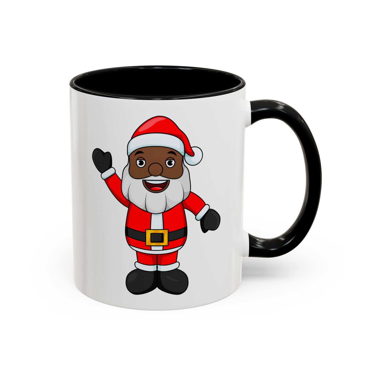 Black Santa Accent Mug with Logo