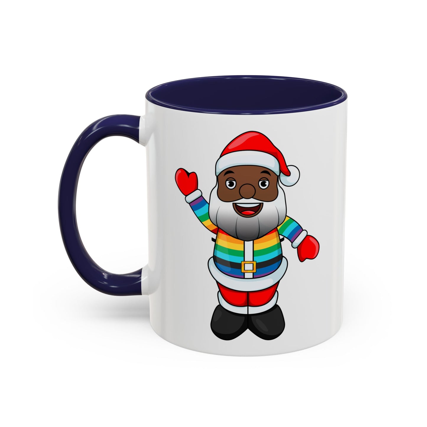 Black Pride Santa Accent Mug with Logo