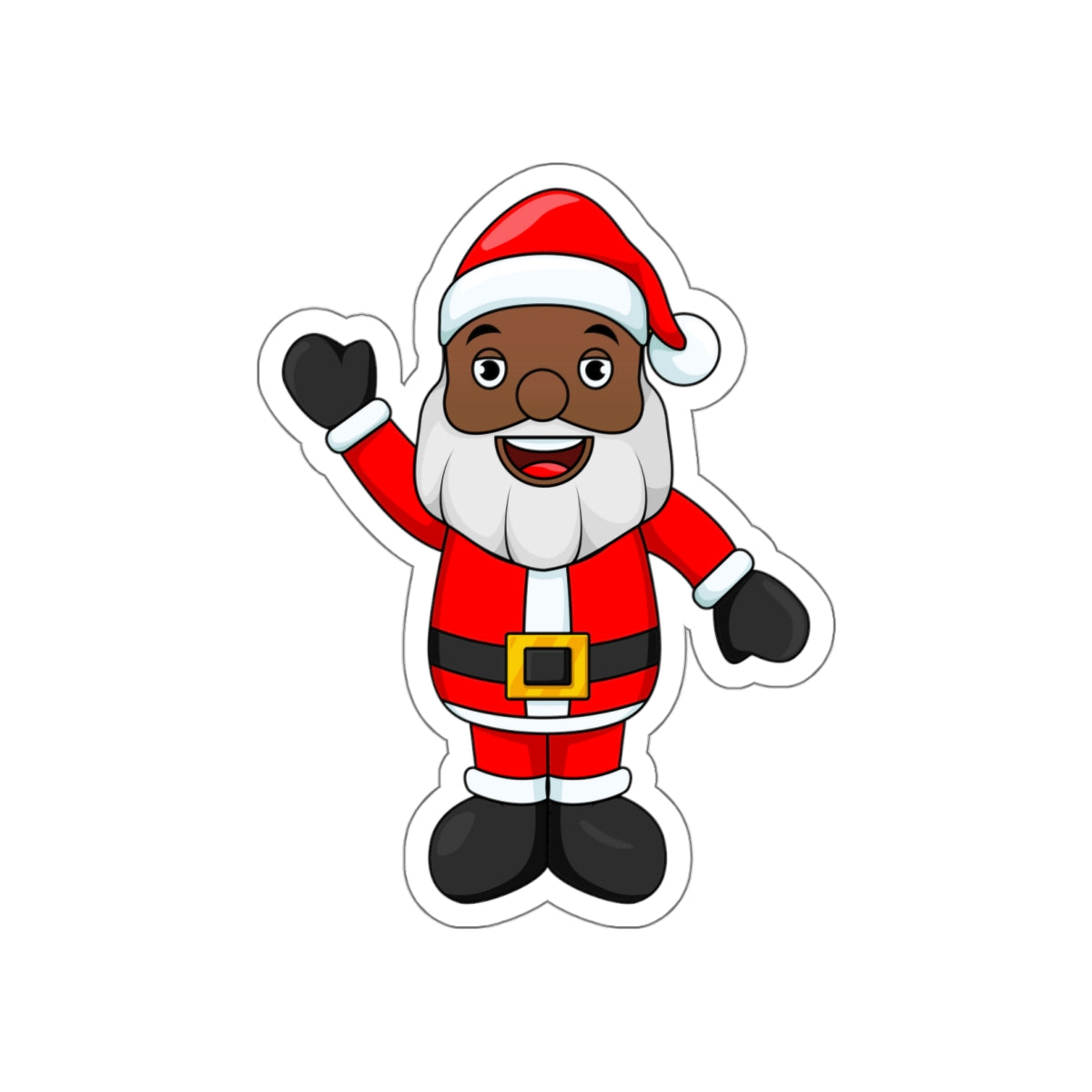 Black Santa Die-Cut Sticker