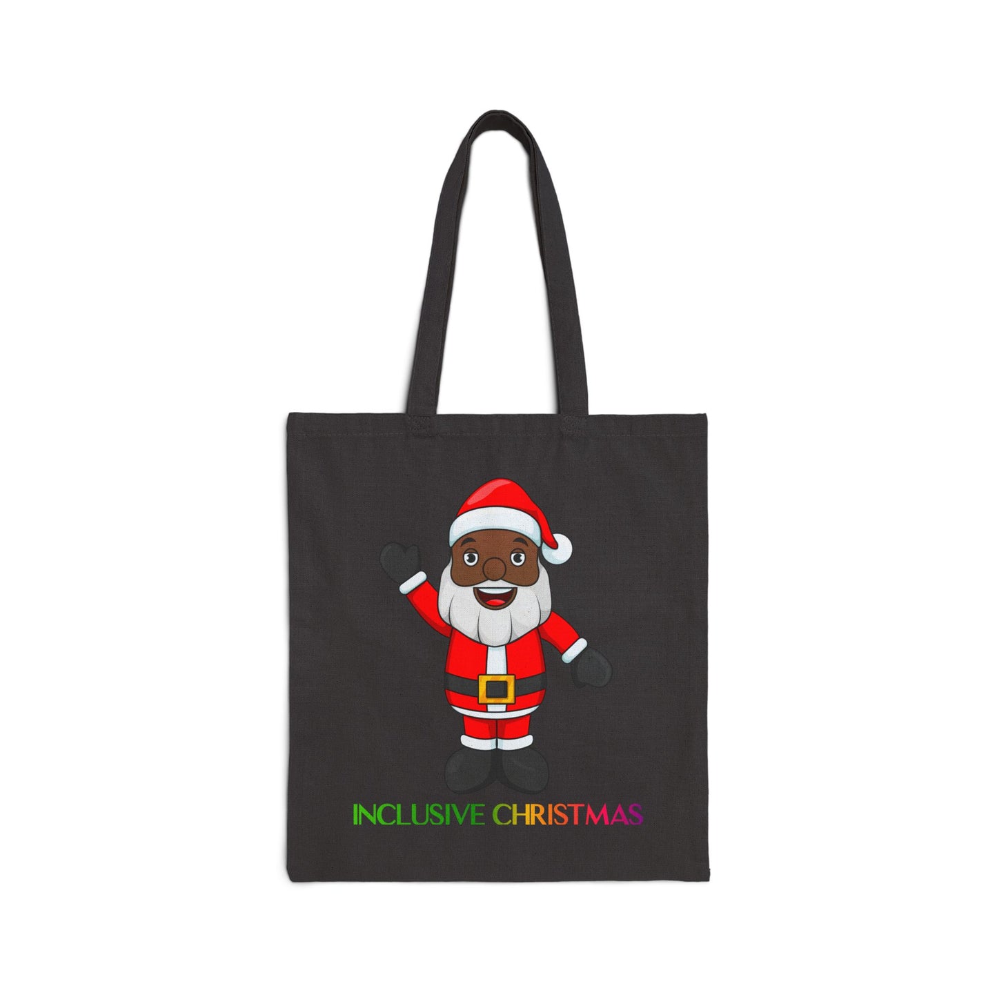 Black Santa Natural Tote Bag with Logo