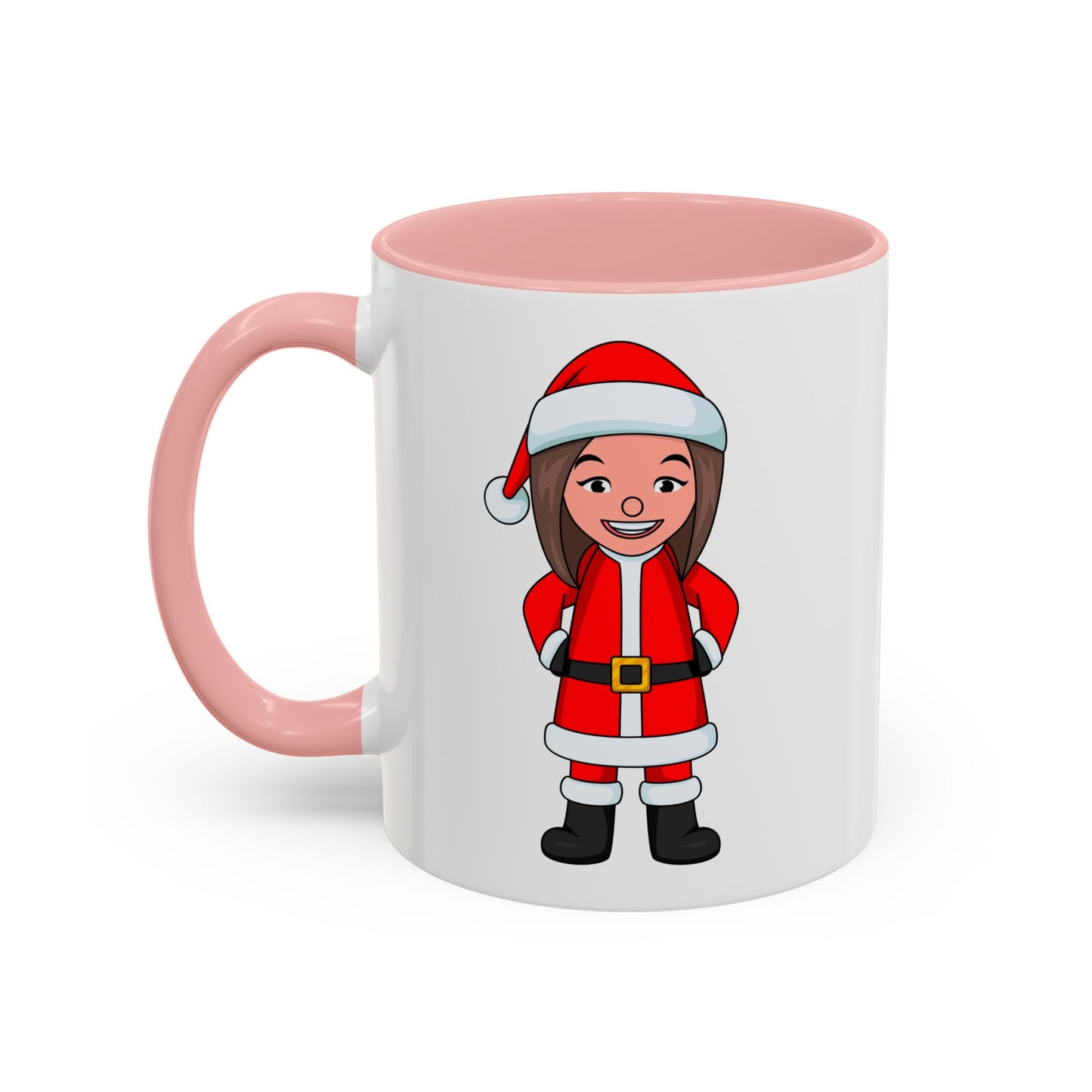 Female Santa ("Sandra Claus") Accent Coffee Mug with Logo