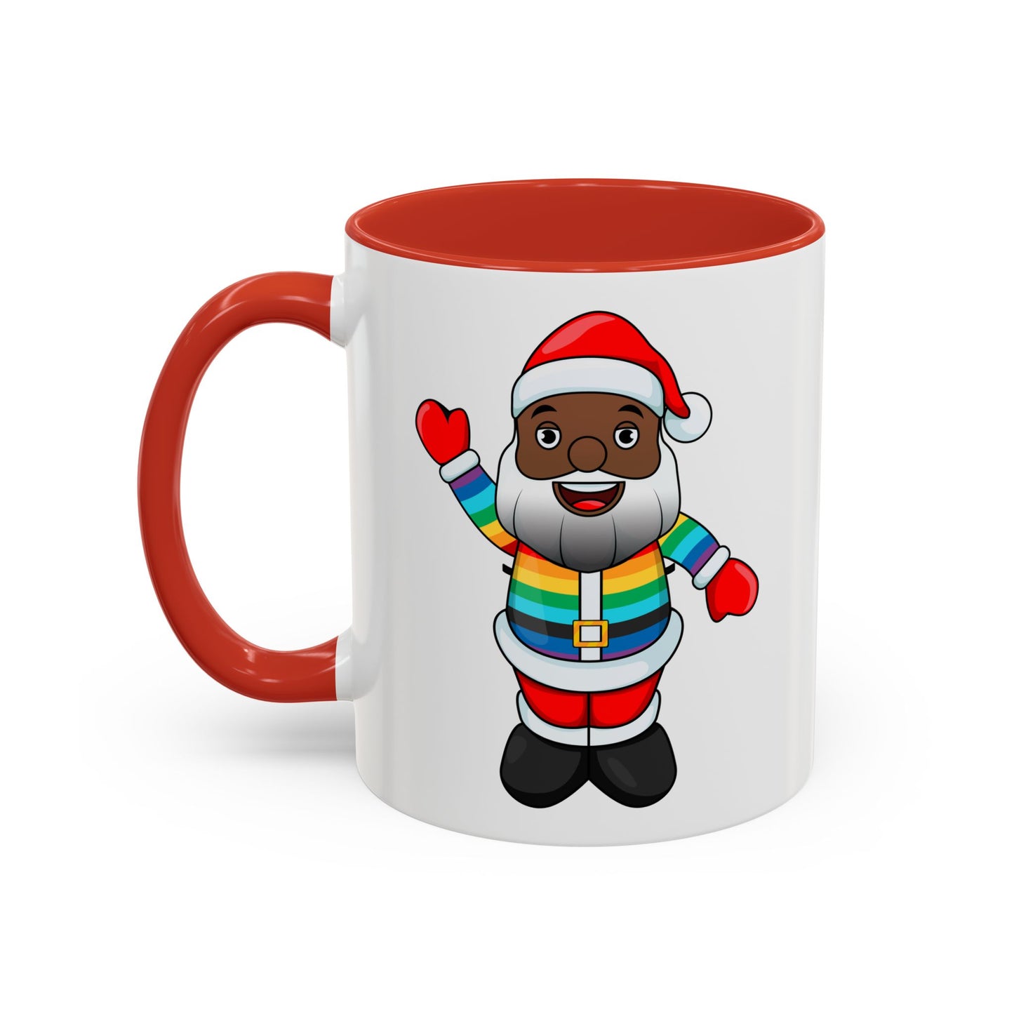 Black Pride Santa Accent Mug with Logo