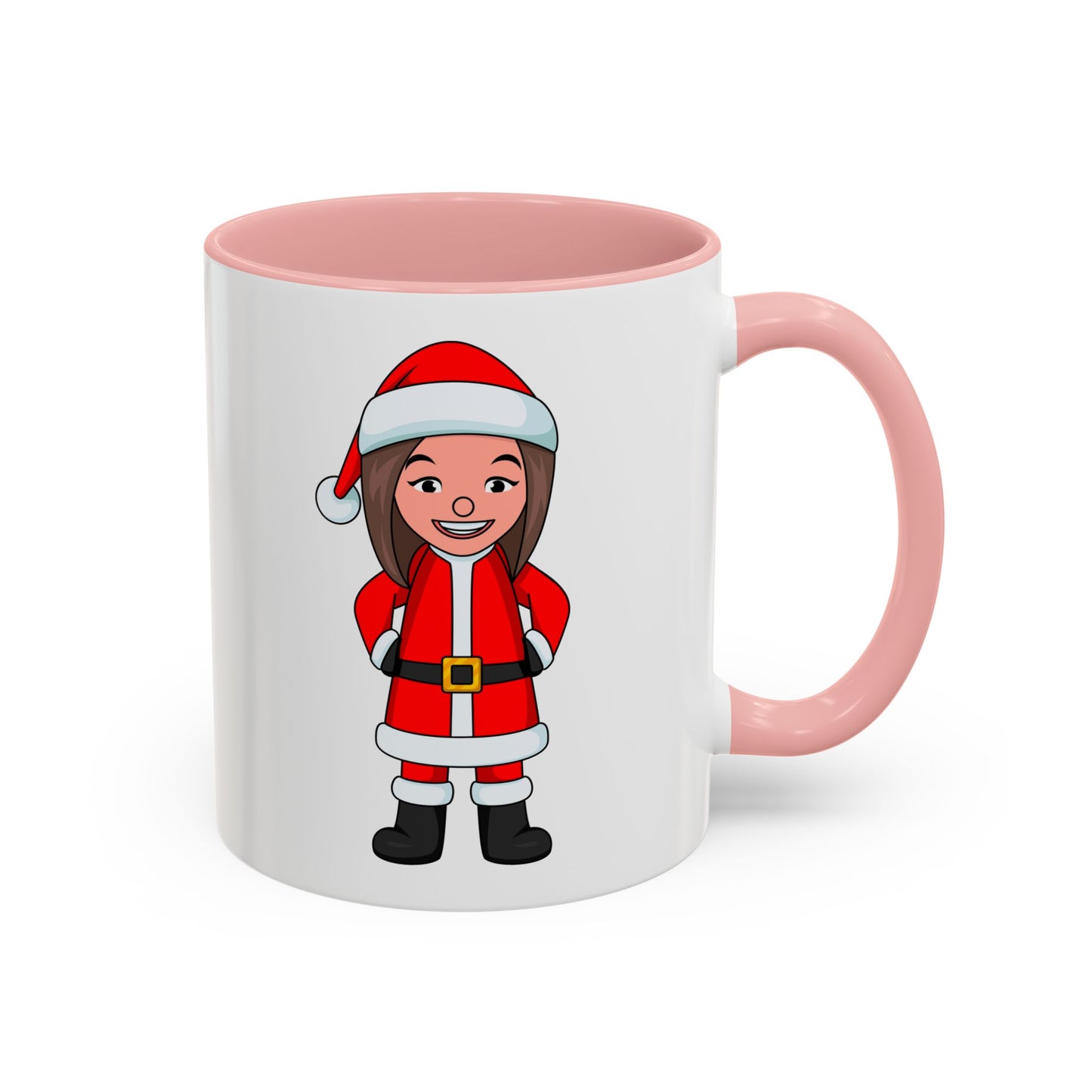 Female Santa ("Sandra Claus") Accent Coffee Mug with Logo