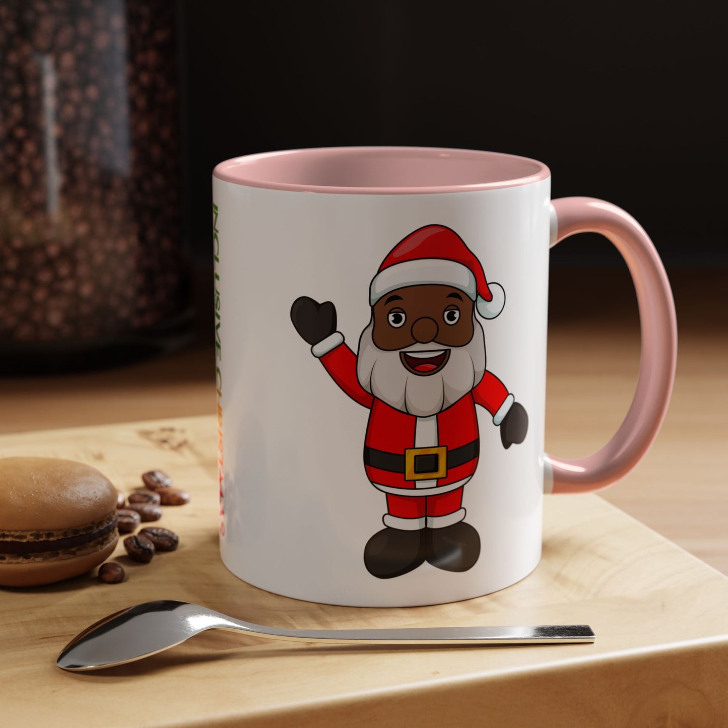 Black Santa Accent Mug with Logo