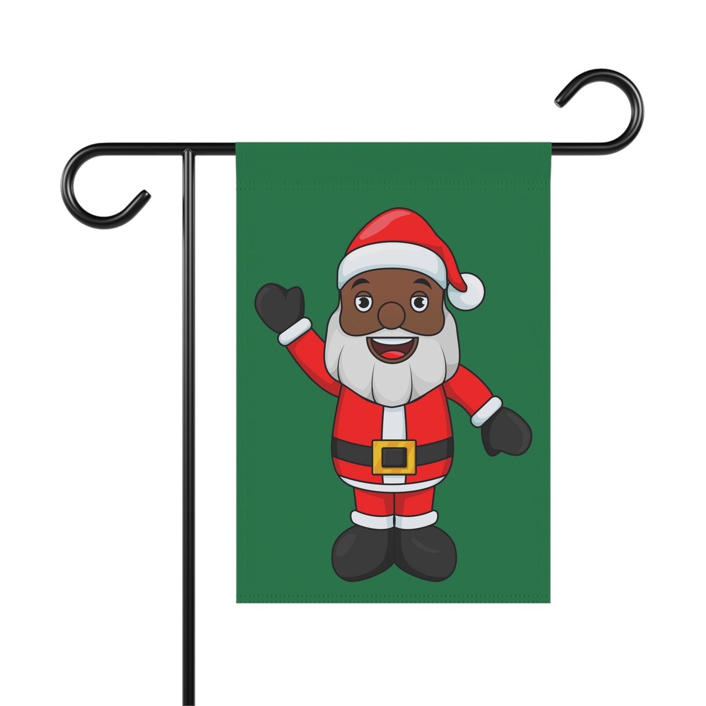 Black Santa Garden Banner