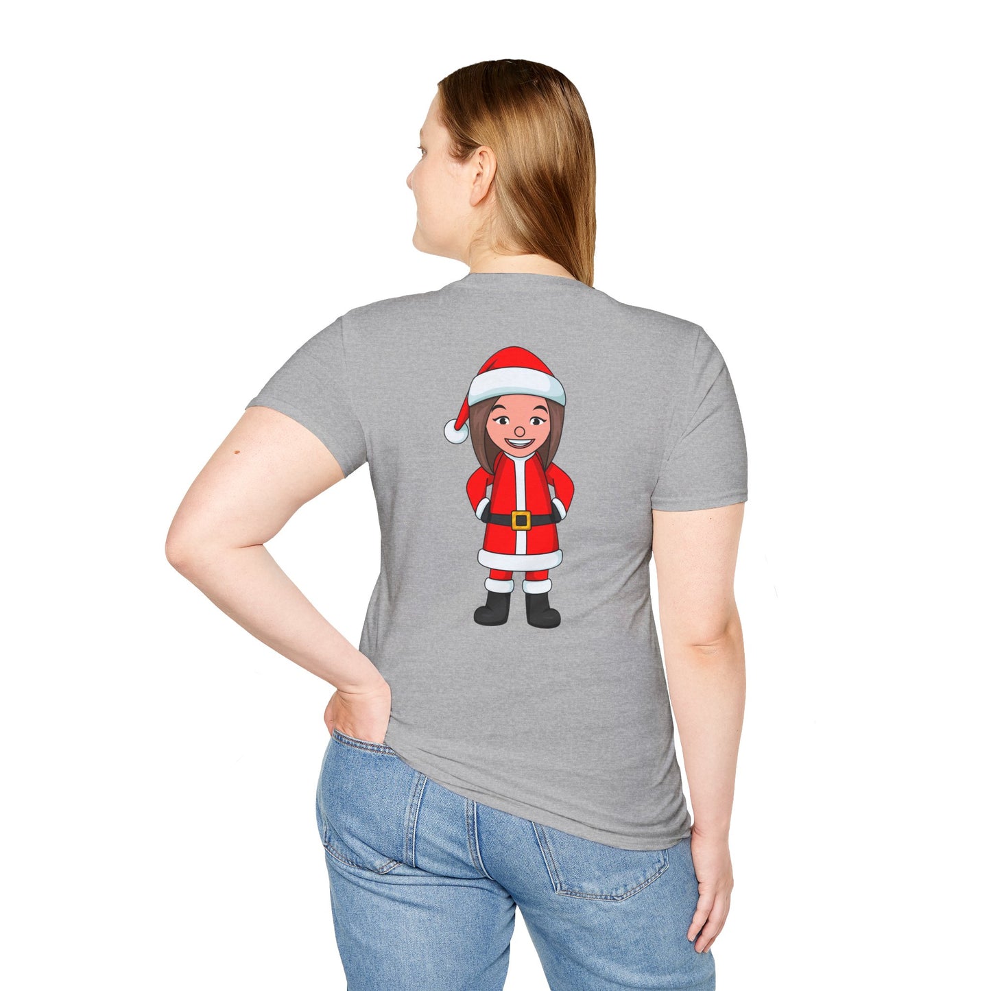 Female Santa ("Sandra Claus") Unisex Softstyle T-Shirt