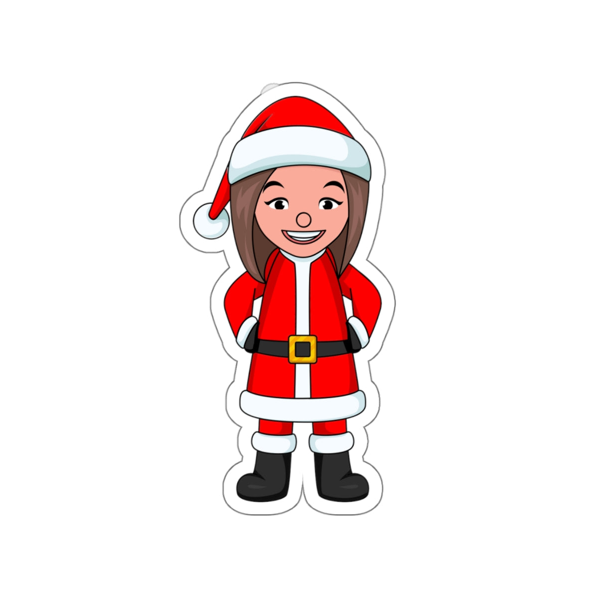 Female Santa ("Sandra Claus") Die-Cut Sticker