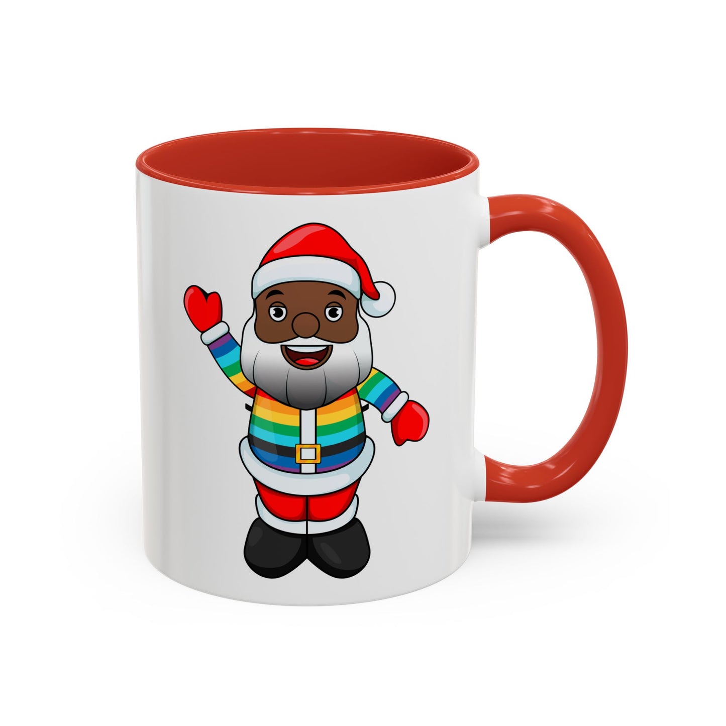 Black Pride Santa Accent Mug with Logo