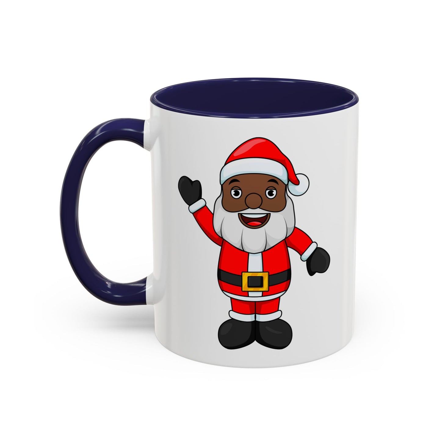 Black Santa Accent Mug with Logo