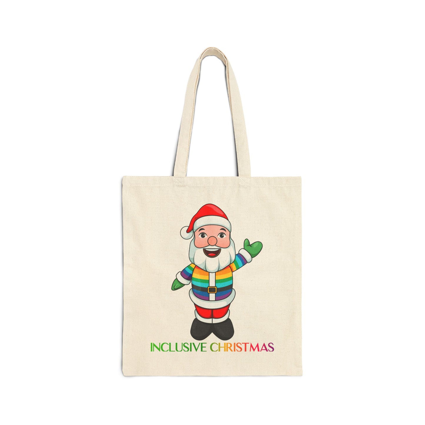 Pride Santa Natural Tote Bag with Logo